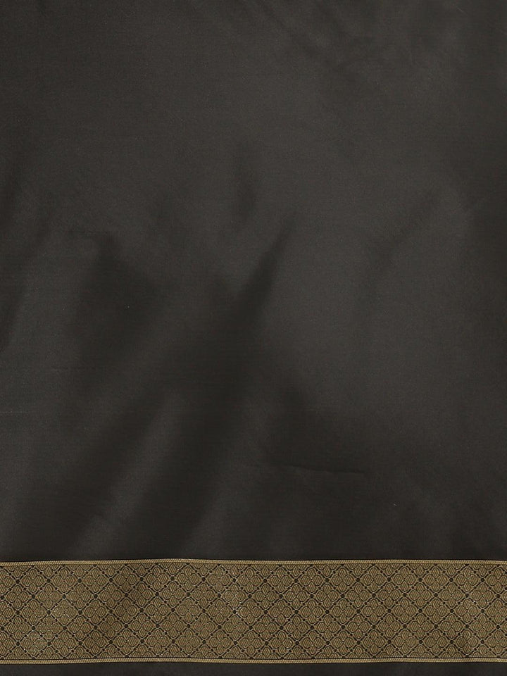 Black Woven Design Silk Saree