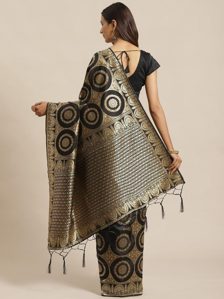 Black Woven Design Brocade Saree