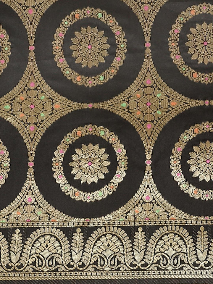 Black Woven Design Brocade Saree