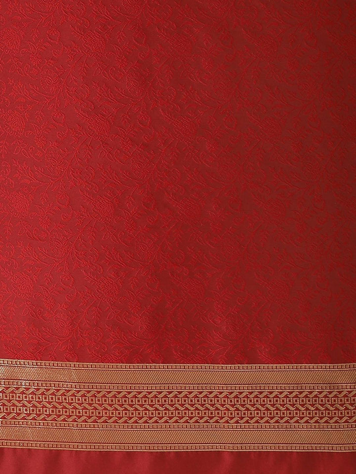 Maroon Woven Design Silk Saree