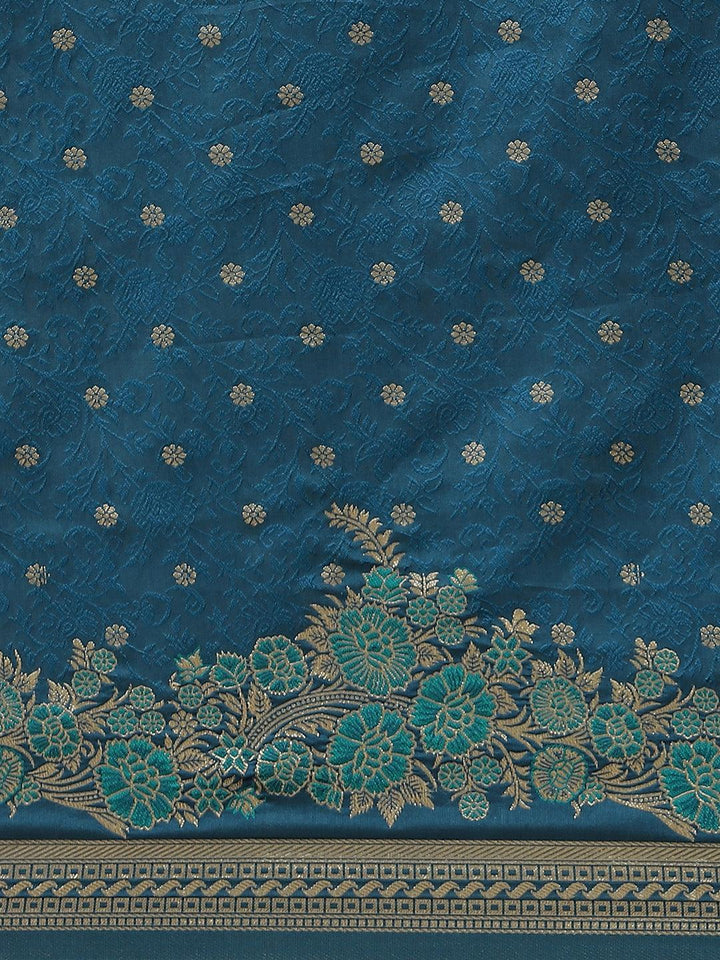 Blue Woven Design Silk Saree
