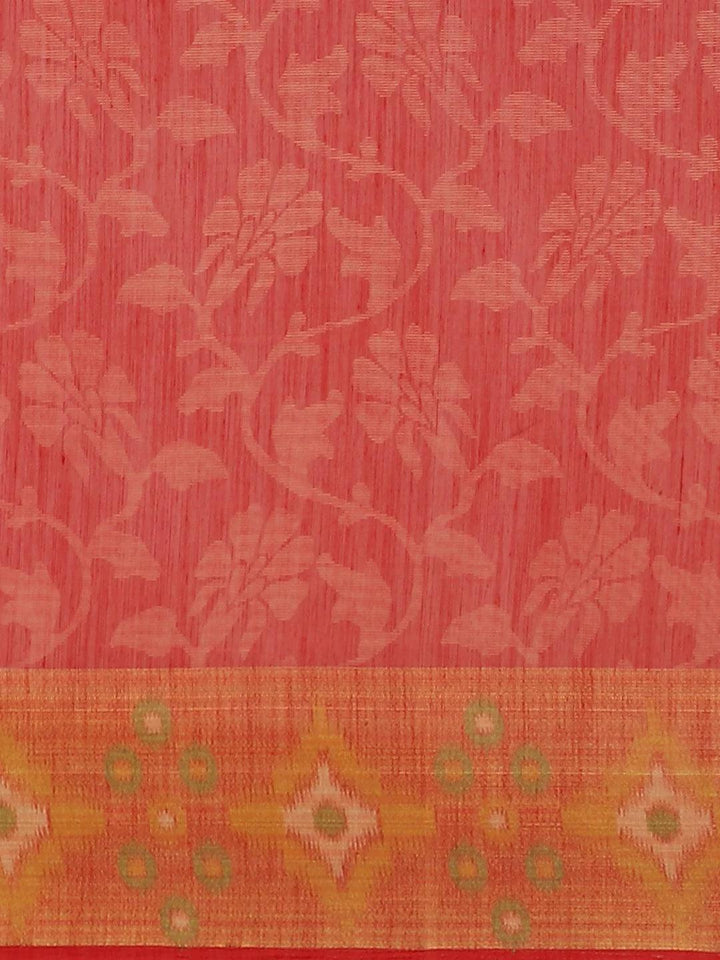 Red Woven Design Cotton Saree