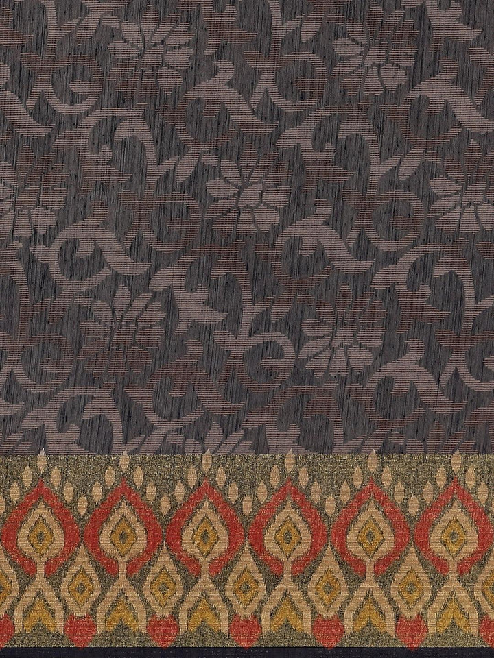 Navy Blue Woven Design Cotton Saree