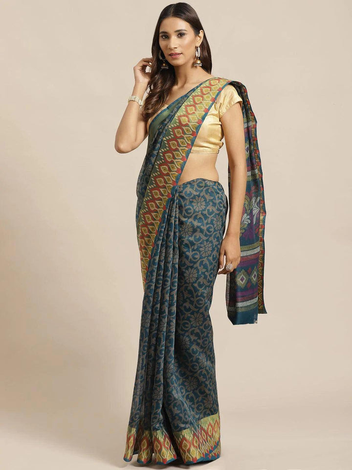 Blue Woven Design Cotton Saree
