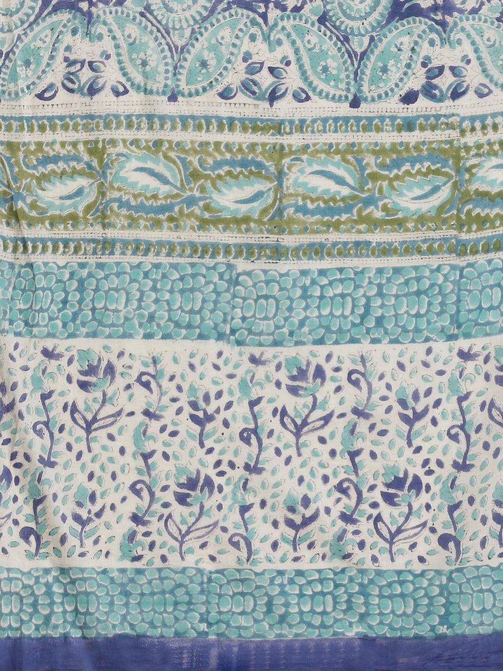 Multicoloured Printed Cotton Saree