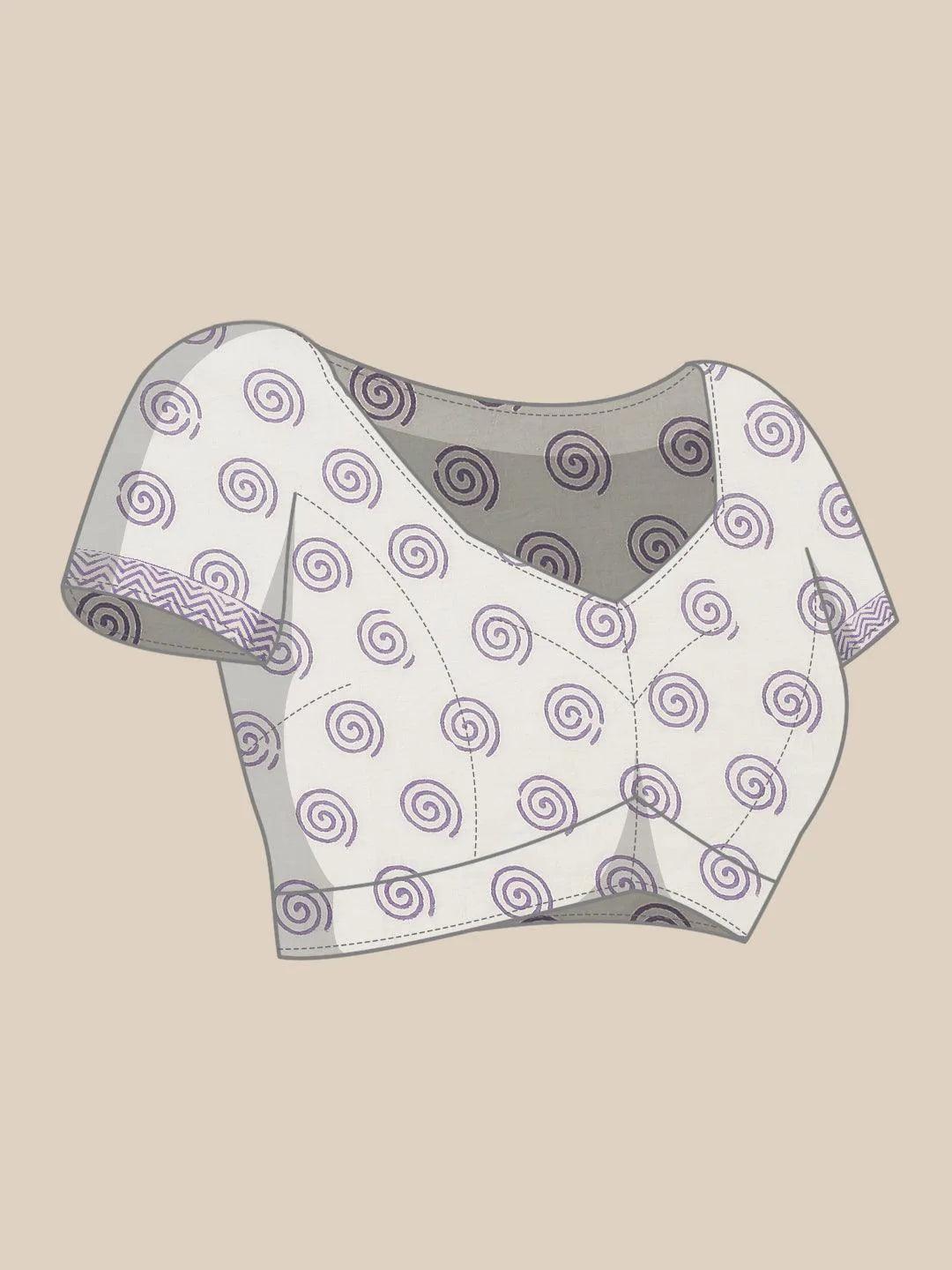 Pink Printed Cotton Saree - ShopLibas