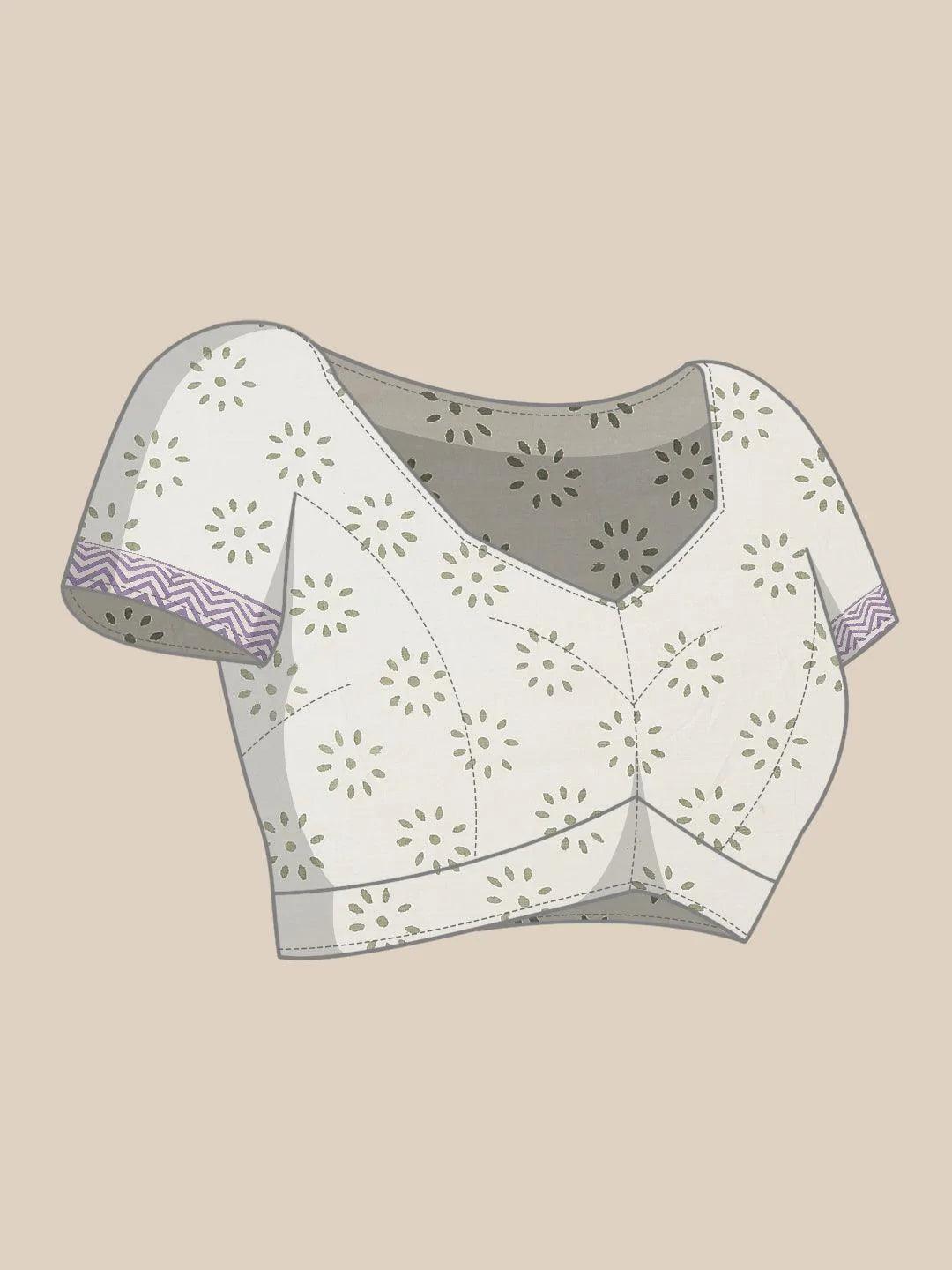 Pink Printed Cotton Saree - ShopLibas