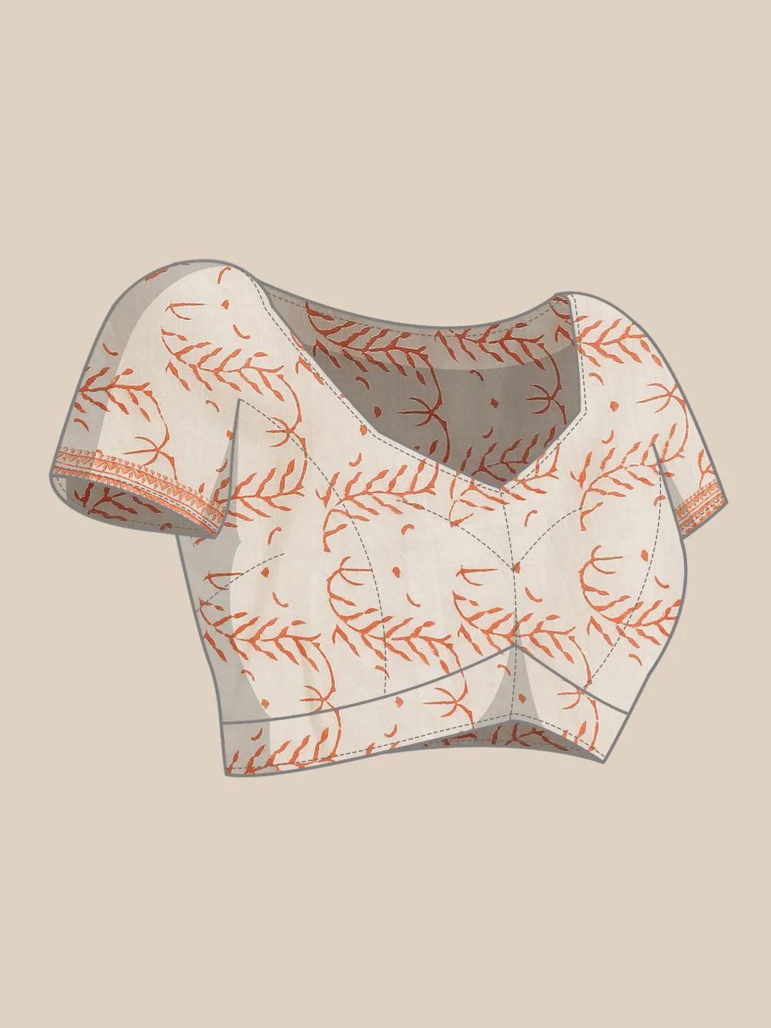 Yellow Printed Cotton Saree - ShopLibas