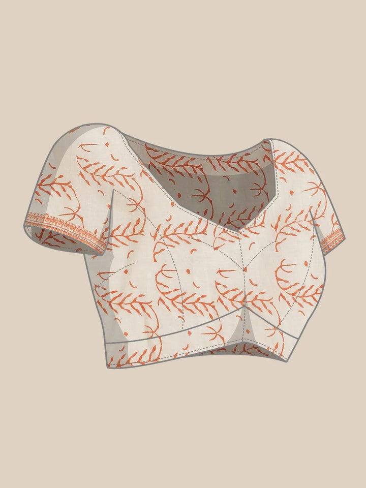 Yellow Printed Cotton Saree