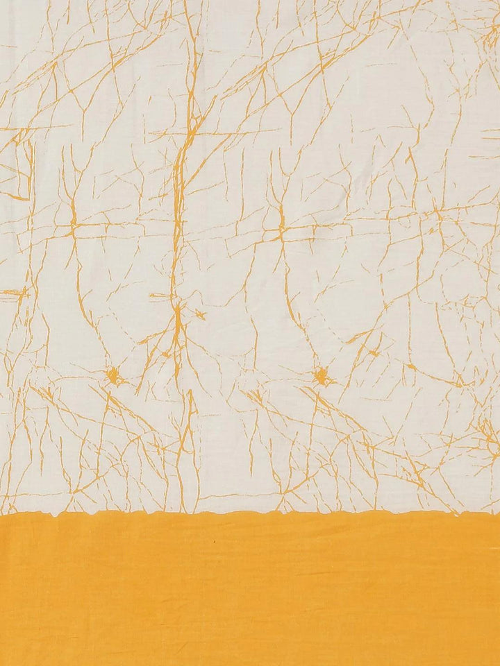 Yellow Printed Cotton Saree