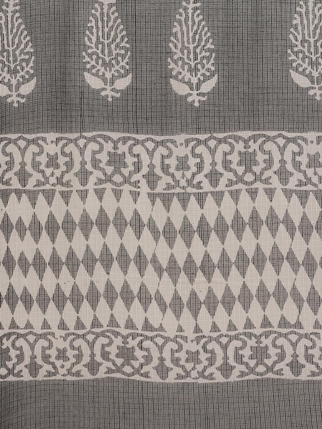 Black Woven Design Cotton Blend Saree - ShopLibas