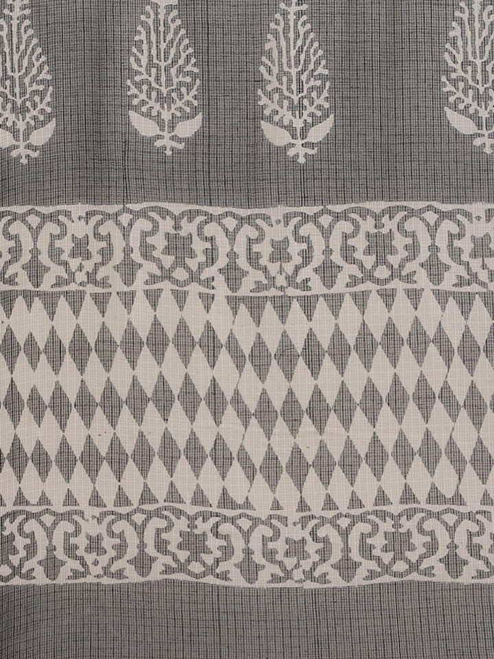 Black Woven Design Cotton Blend Saree