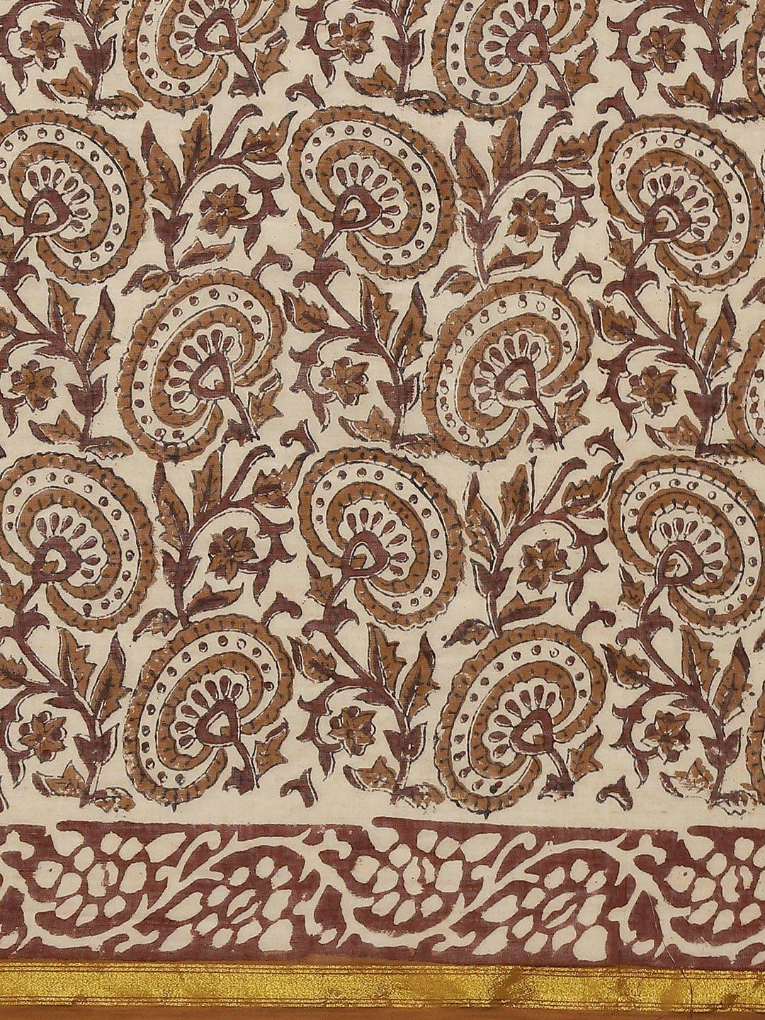 Multicoloured Printed Cotton Saree - ShopLibas