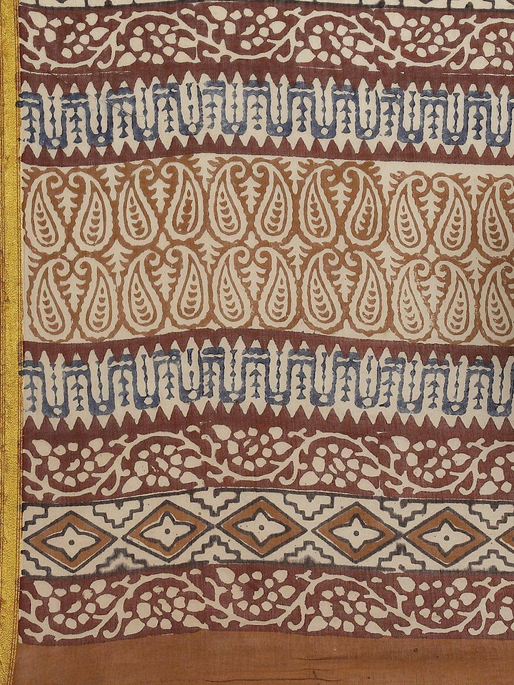 Multicoloured Printed Cotton Saree