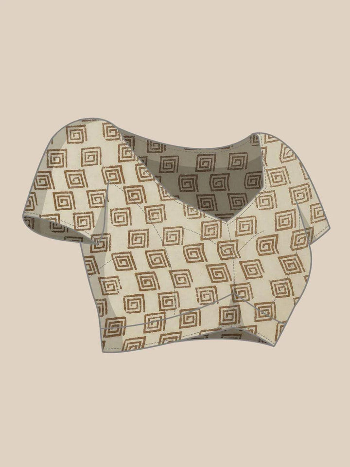 Multicoloured Printed Cotton Saree