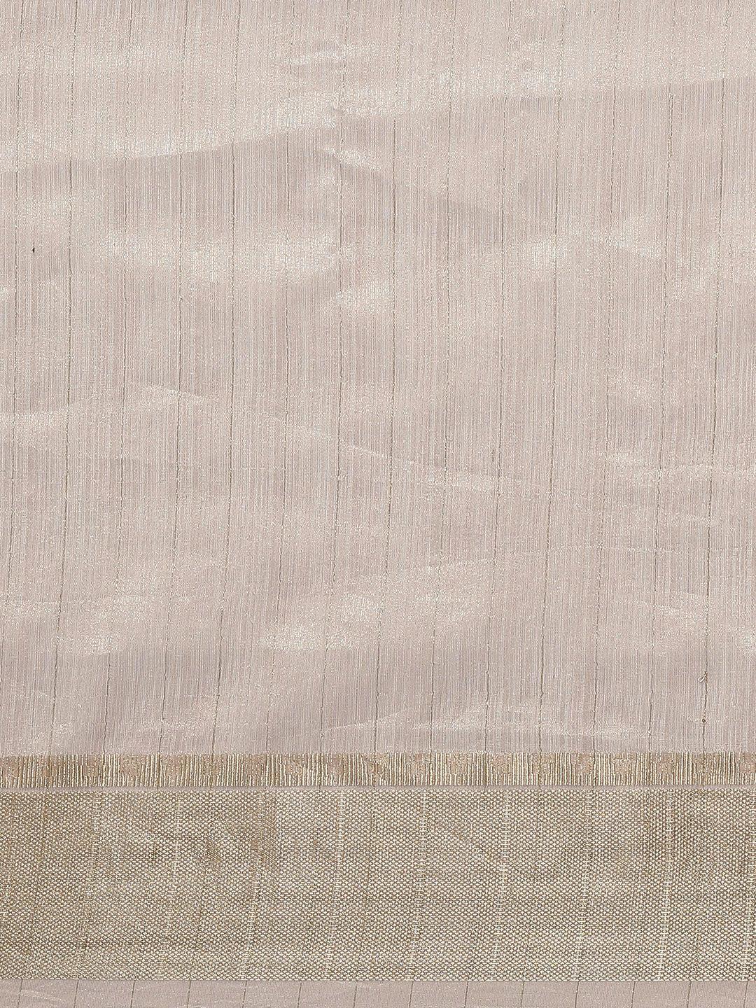 Pink Woven Design Silk Blend Saree - ShopLibas