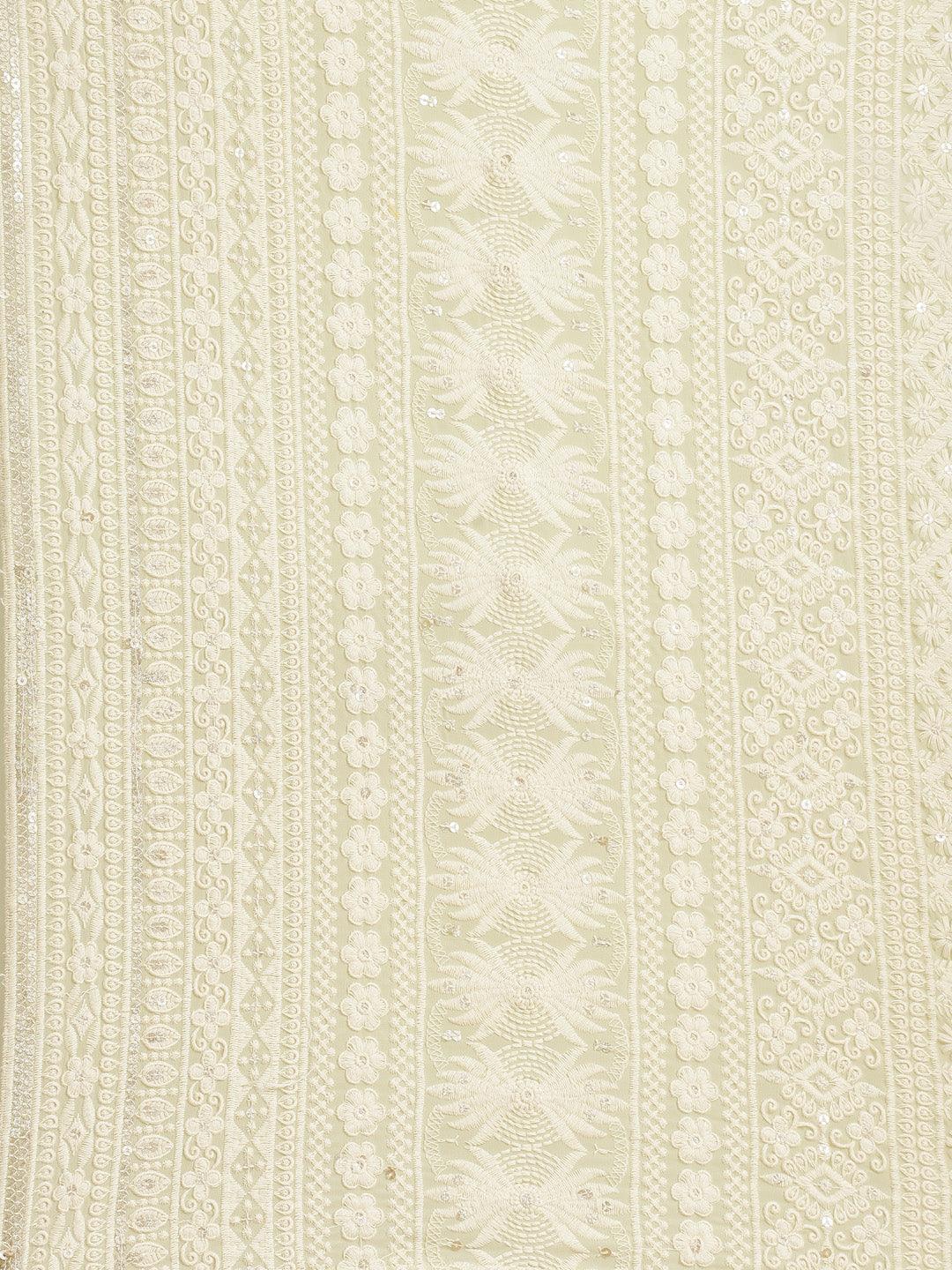 Green Embroidered Georgette Saree - ShopLibas