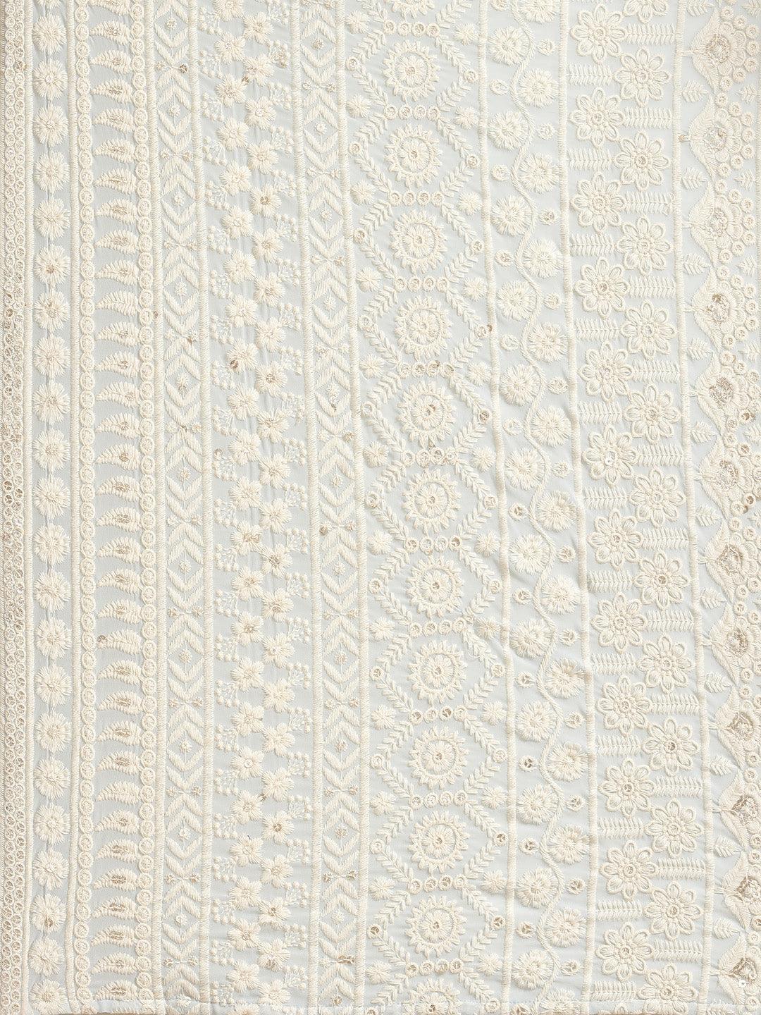 Blue Embroidered Georgette Saree - ShopLibas