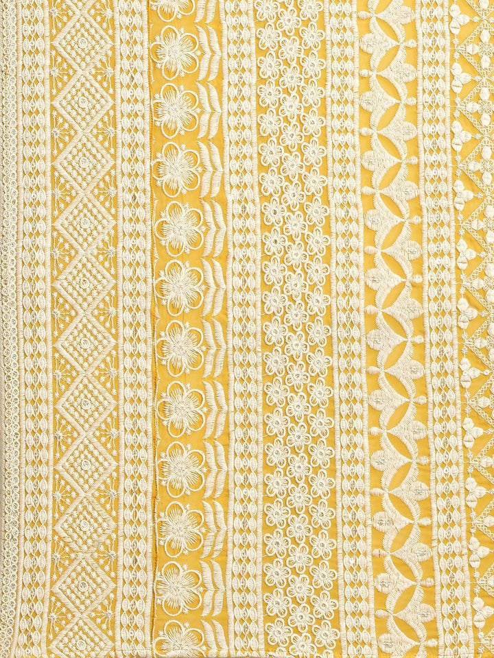 Yellow Embroidered Georgette Saree