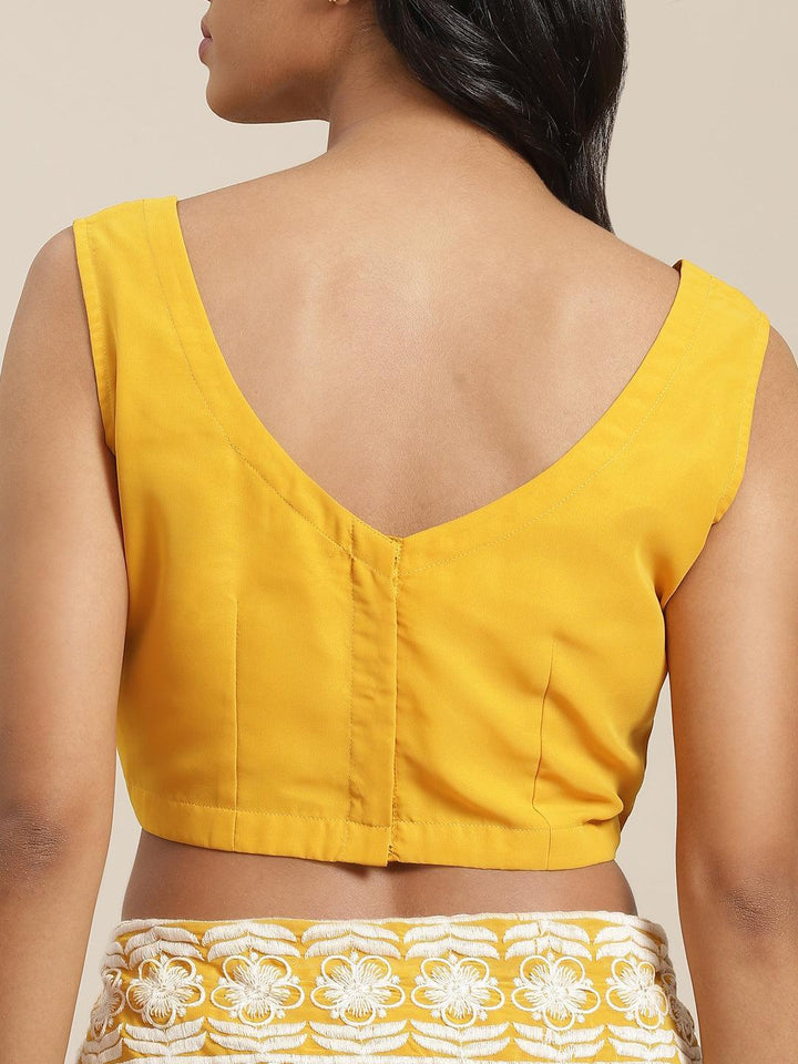 Yellow Embroidered Georgette Saree