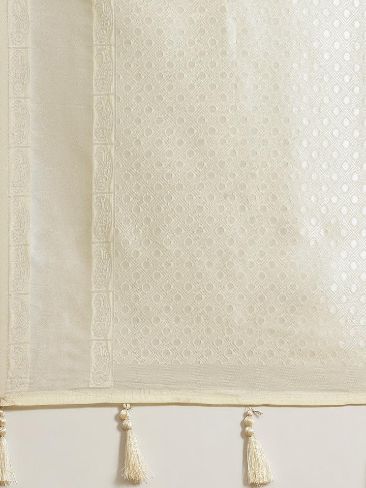 Cream Woven Design Art Silk Saree