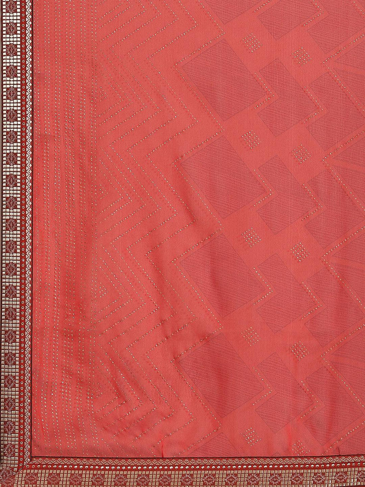Maroon Printed Georgette Saree