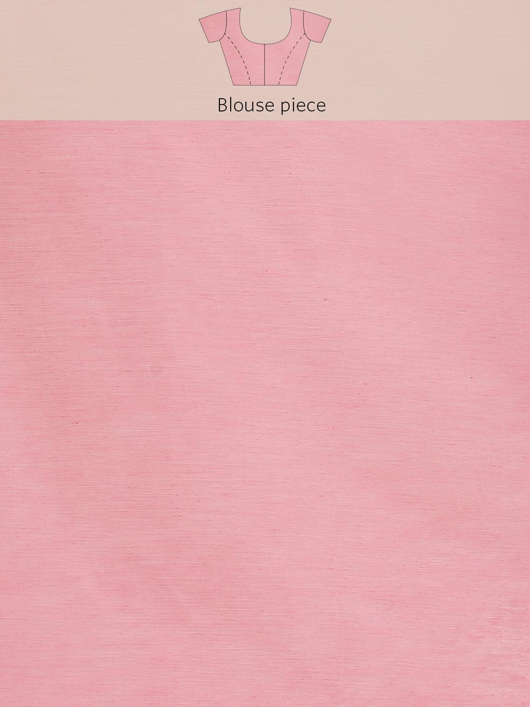 Pink Woven Design Brocade Saree - ShopLibas