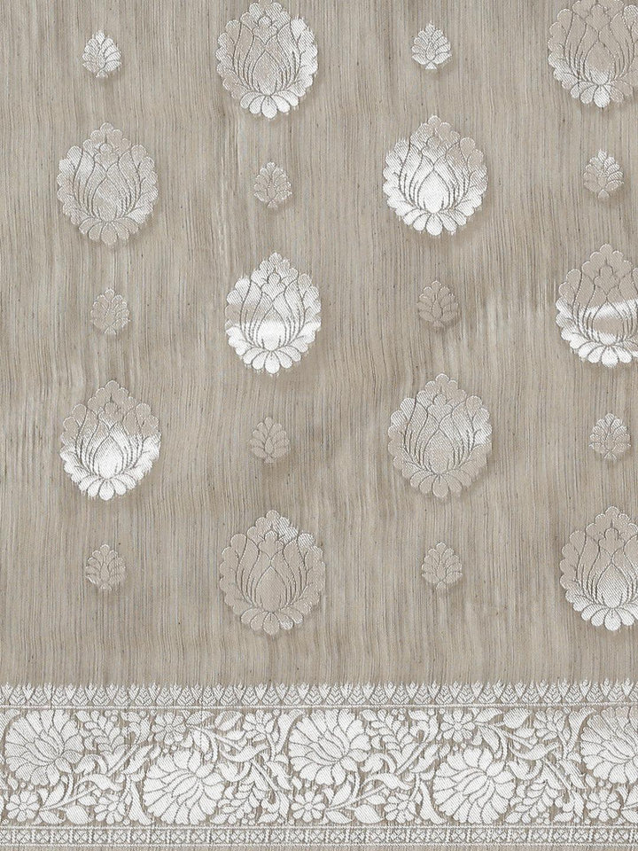 Grey Woven Design Brocade Saree