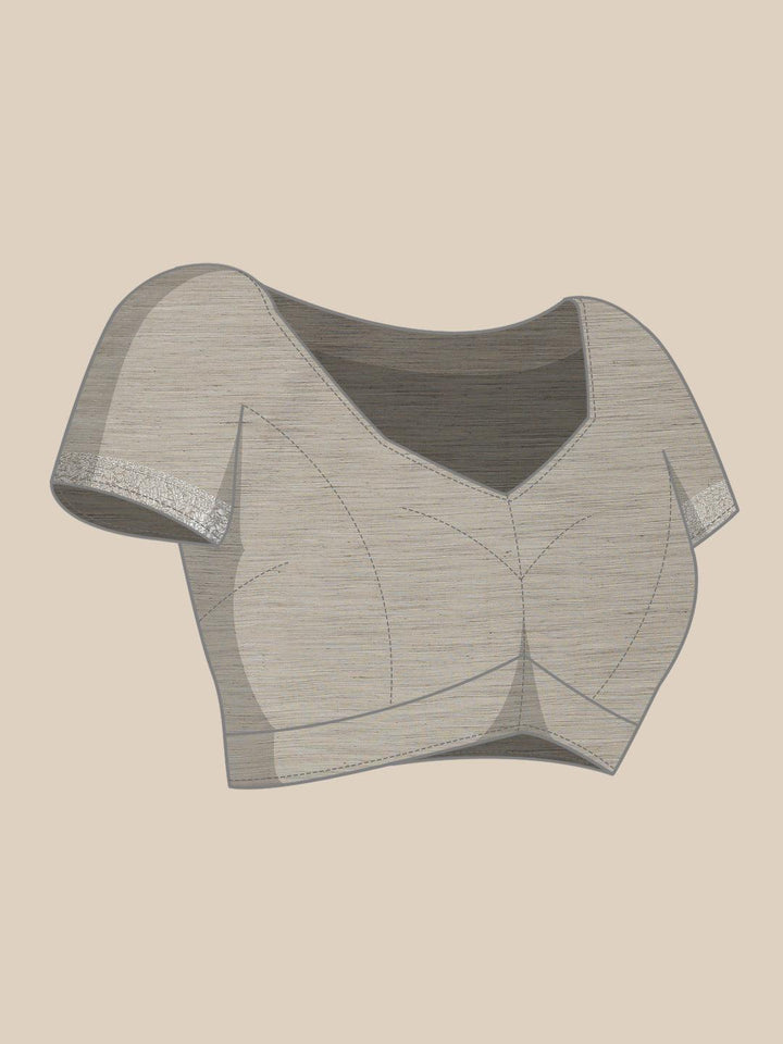Grey Woven Design Brocade Saree