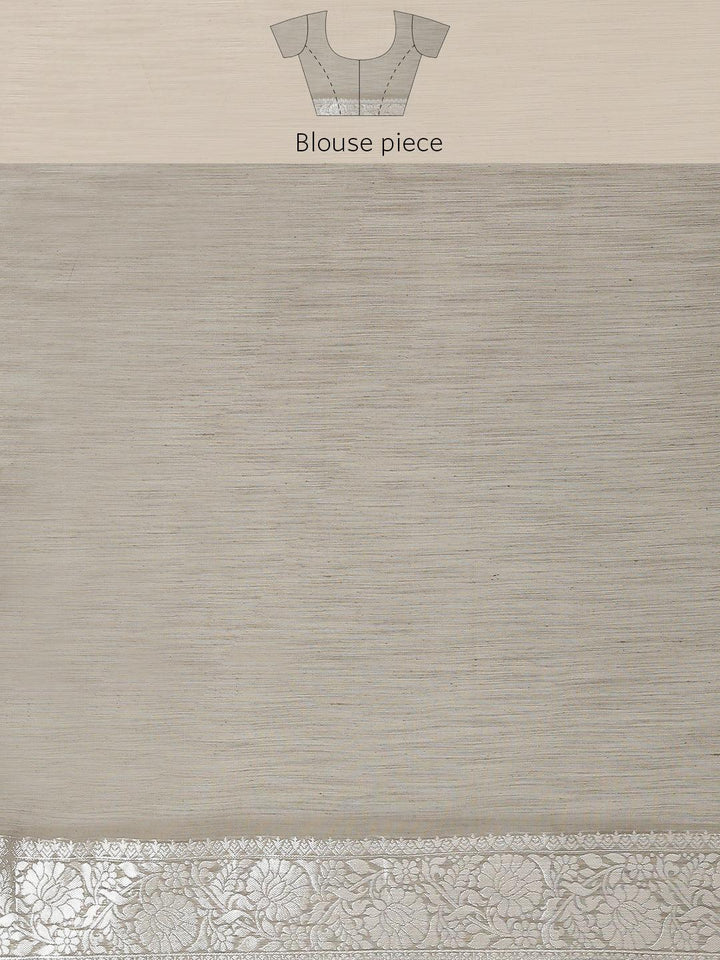 Grey Woven Design Brocade Saree
