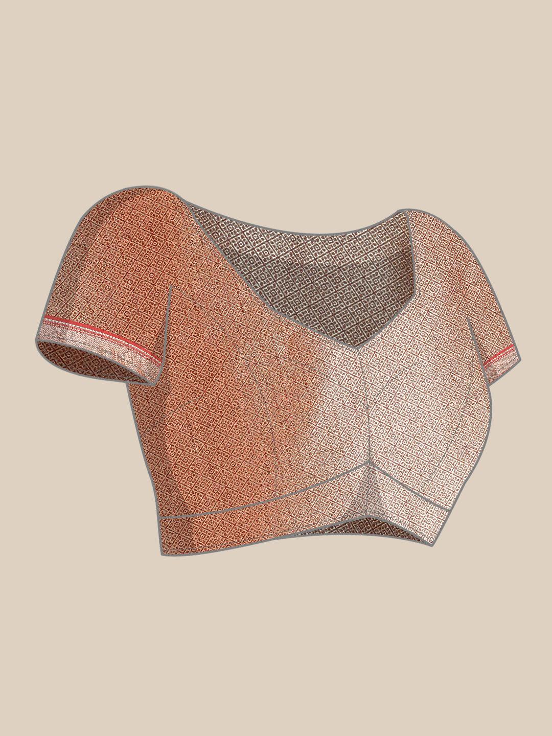 Pink Woven Design Brocade Saree - ShopLibas