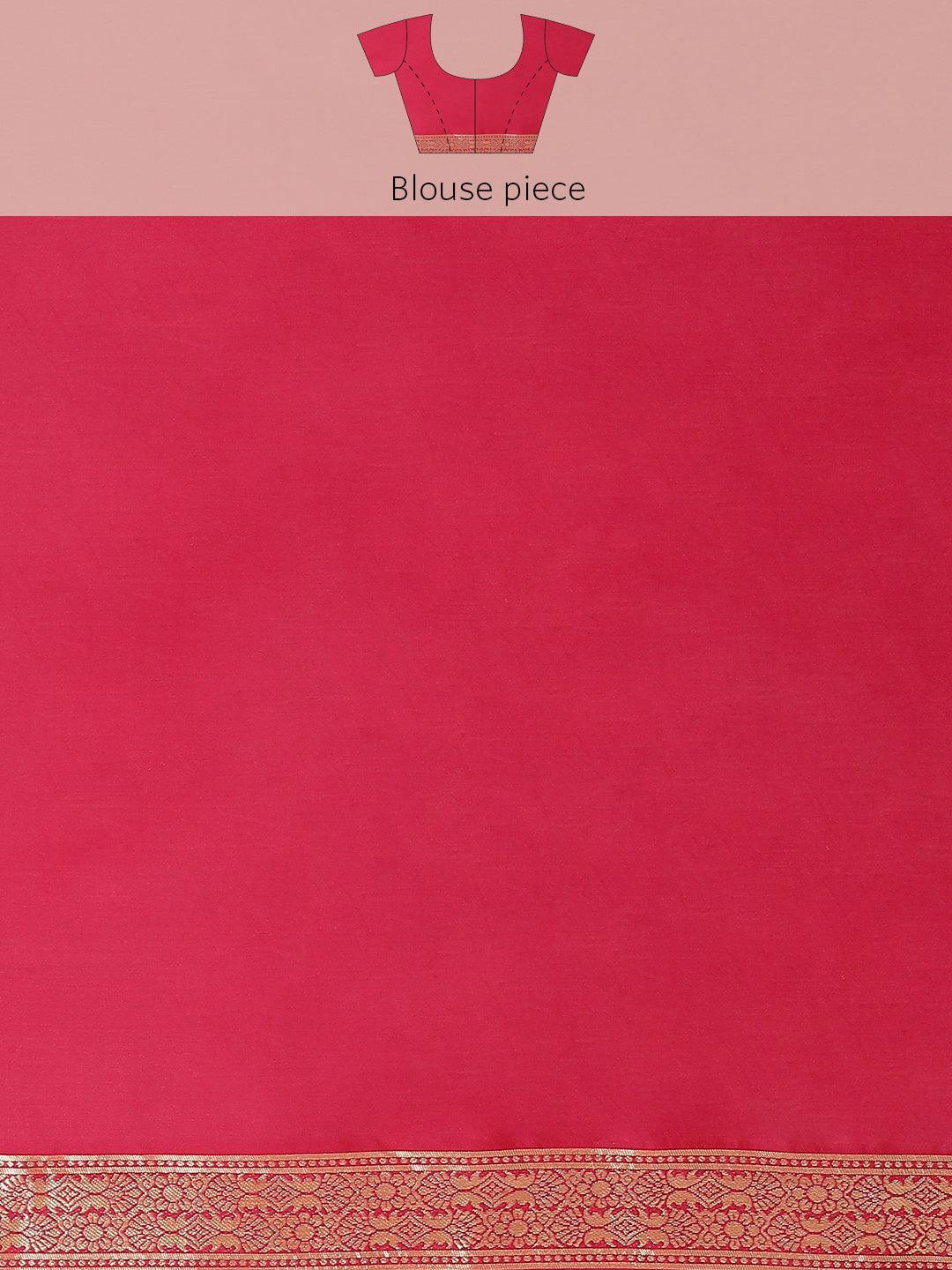 Pink Woven Design Brocade Saree - ShopLibas