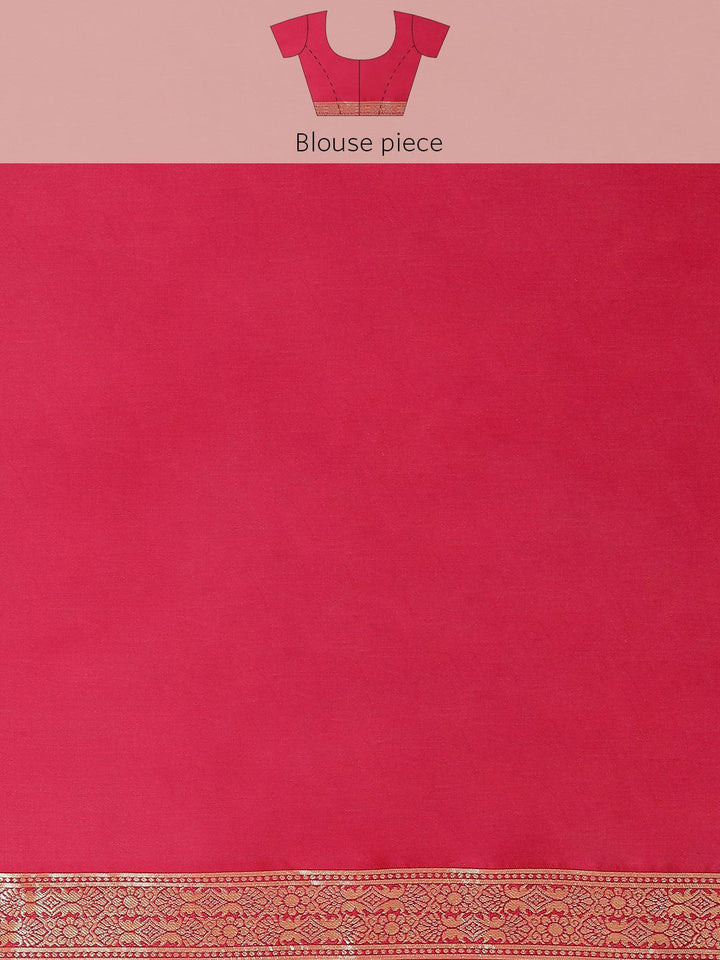 Pink Woven Design Brocade Saree