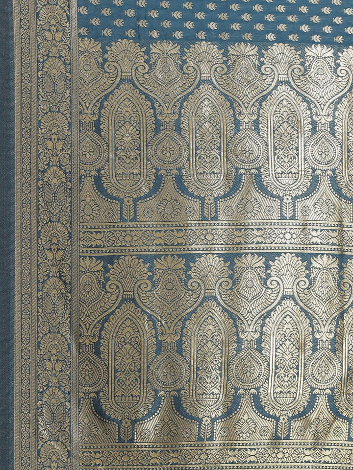 Blue Woven Design Brocade Saree