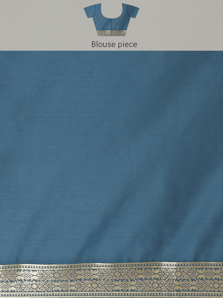 Blue Woven Design Brocade Saree