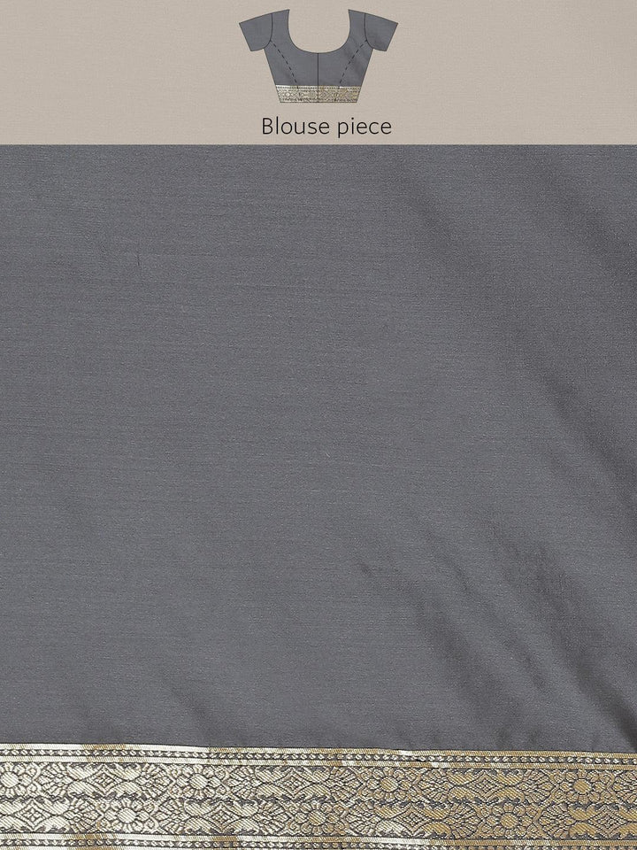 Grey Woven Design Brocade Saree