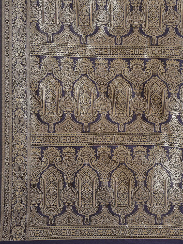 Blue Woven Design Brocade Saree