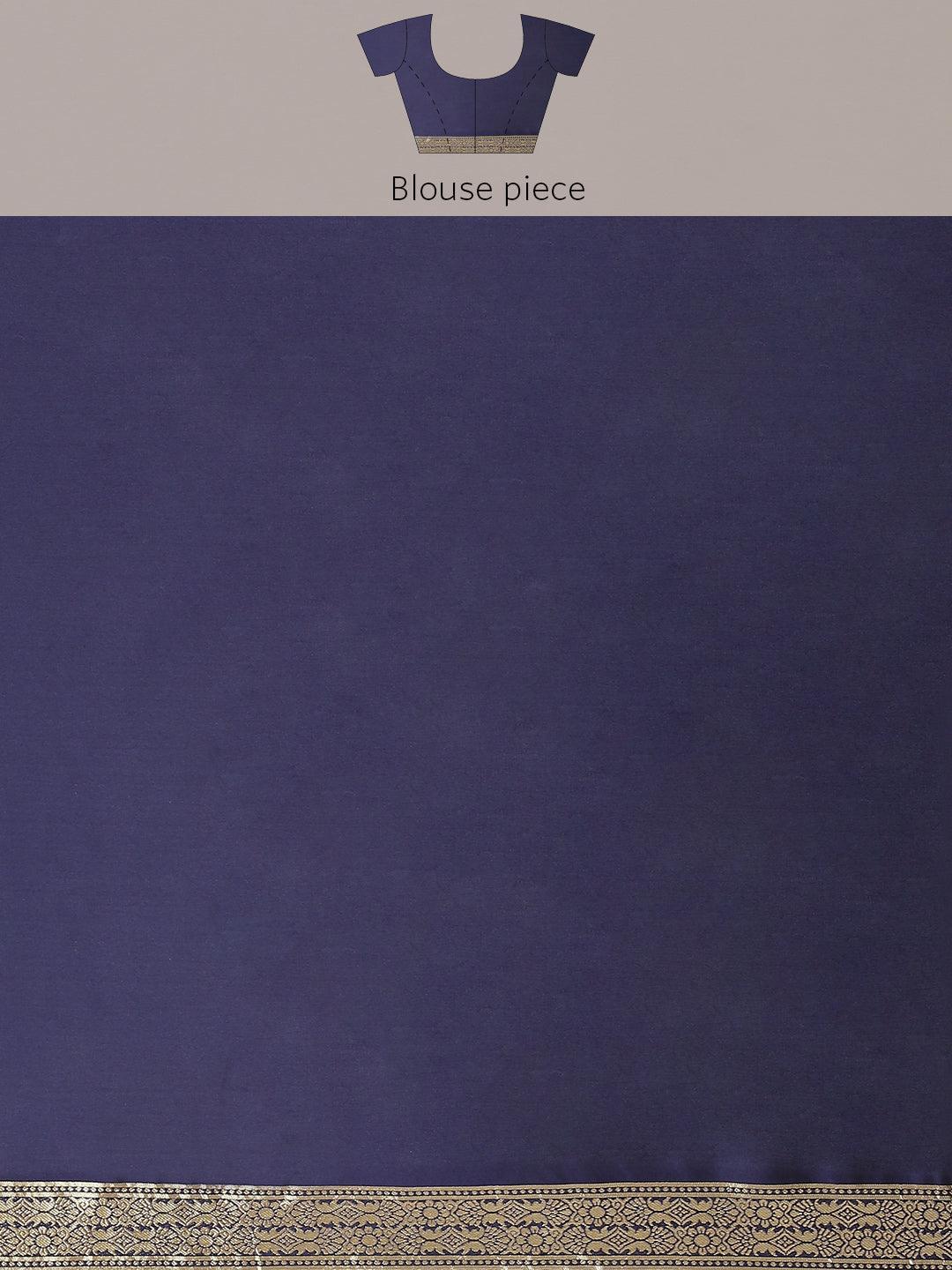 Blue Woven Design Brocade Saree - ShopLibas