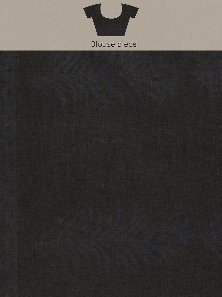 Black Printed Cotton Saree