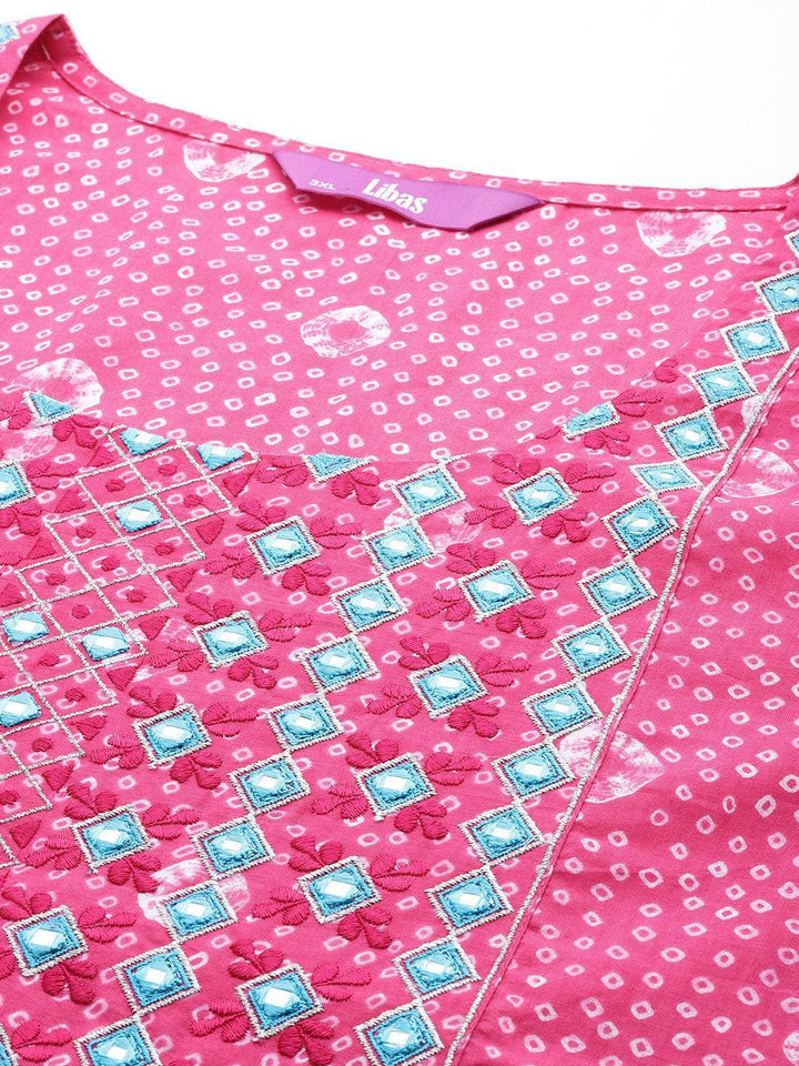 Black Yoke Design Cotton Straight Kurta With Trousers & Dupatta