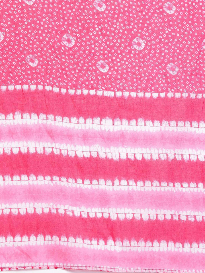 Black Yoke Design Cotton Straight Kurta With Trousers & Dupatta