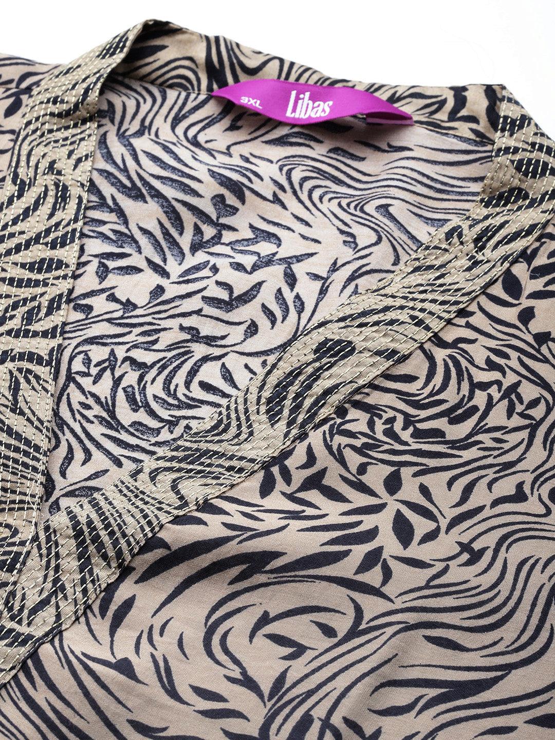 Blue Printed Silk Blend Straight Kurta With Trousers & Dupatta - ShopLibas