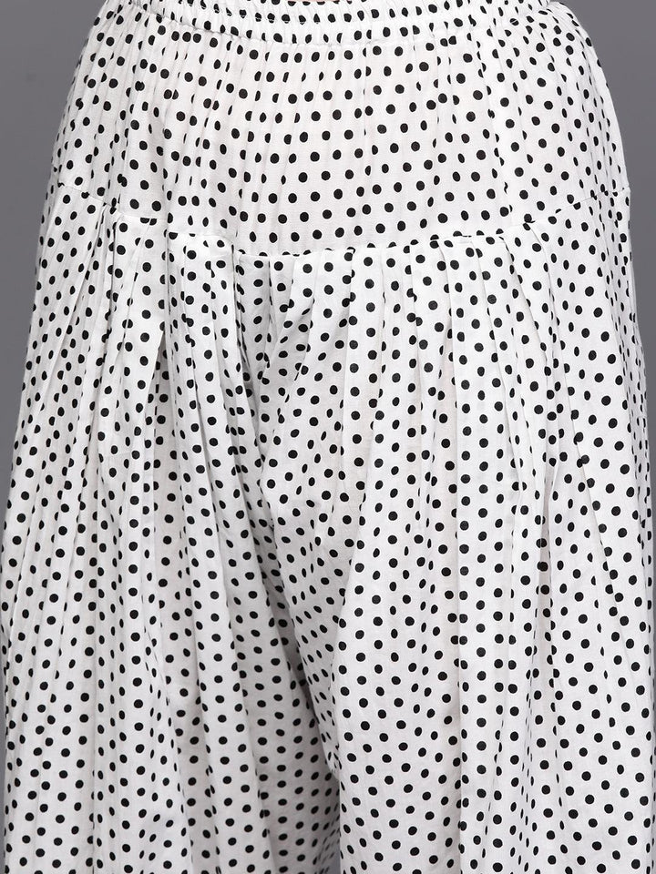 Black Yoke Design Cotton Straight Kurta With Trousers & Dupatta