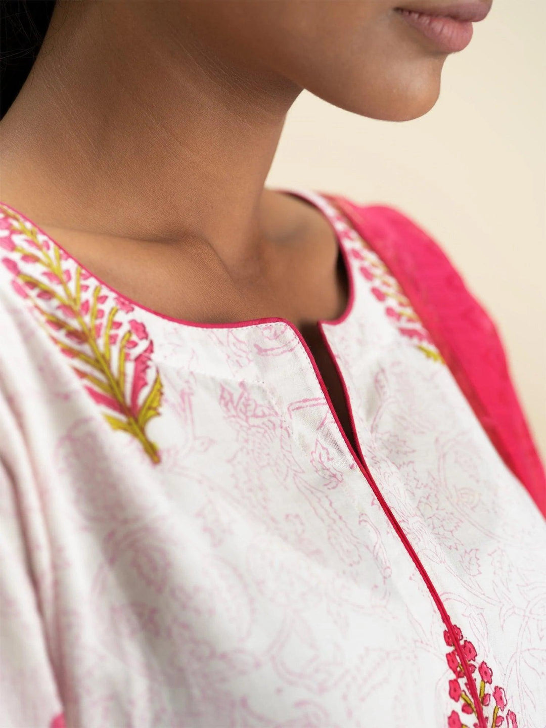 Pink Printed Cotton Suit Set - ShopLibas