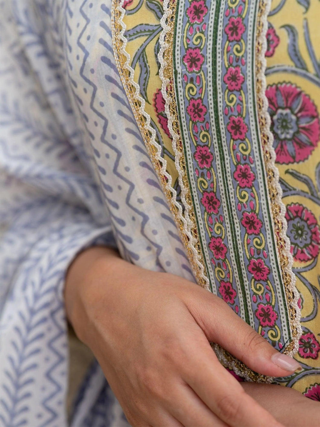 Yellow Printed Cotton Suit Set - ShopLibas