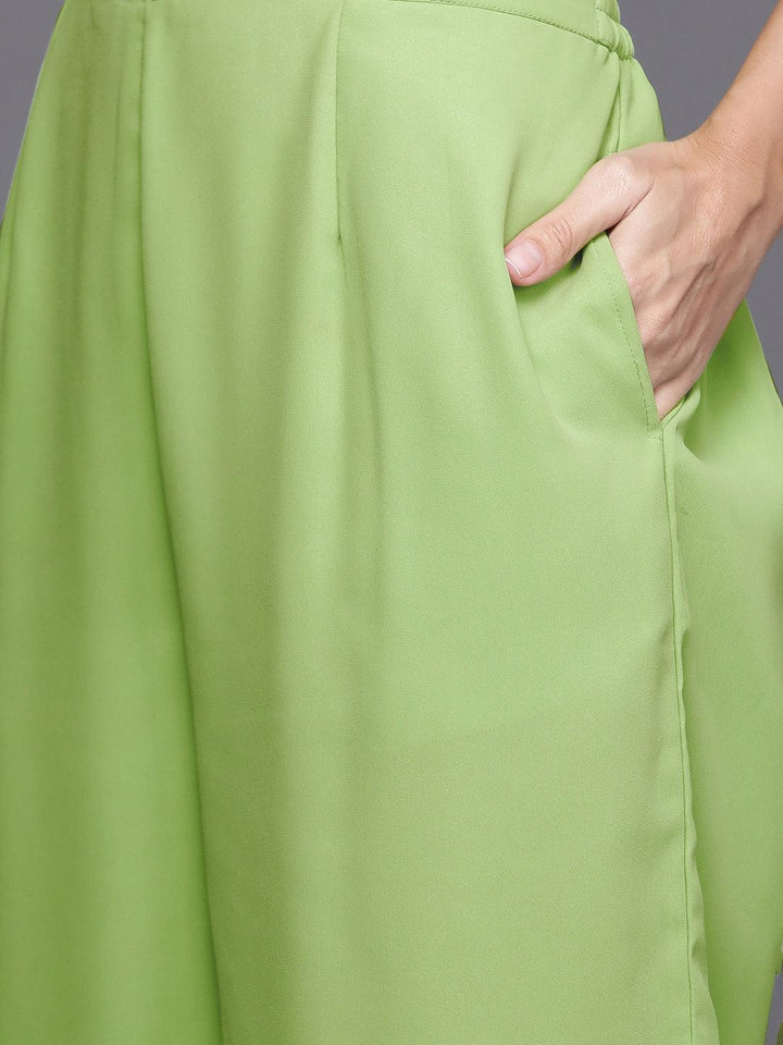 Green Embroidered Georgette Suit Set