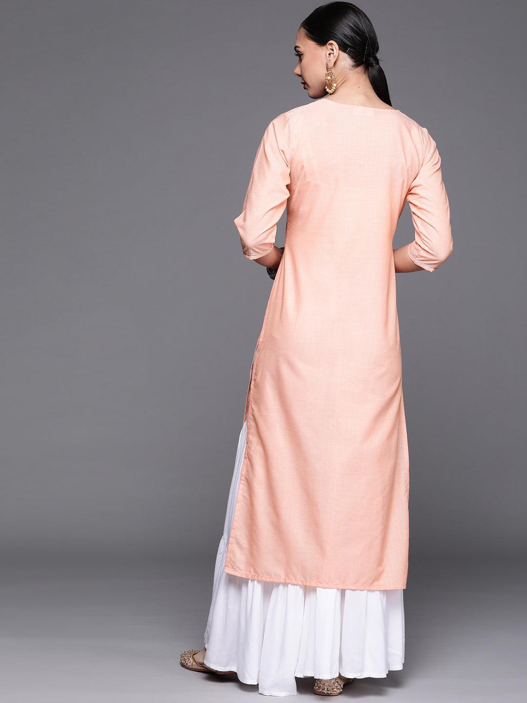 Pink Solid Cotton Kurta - ShopLibas