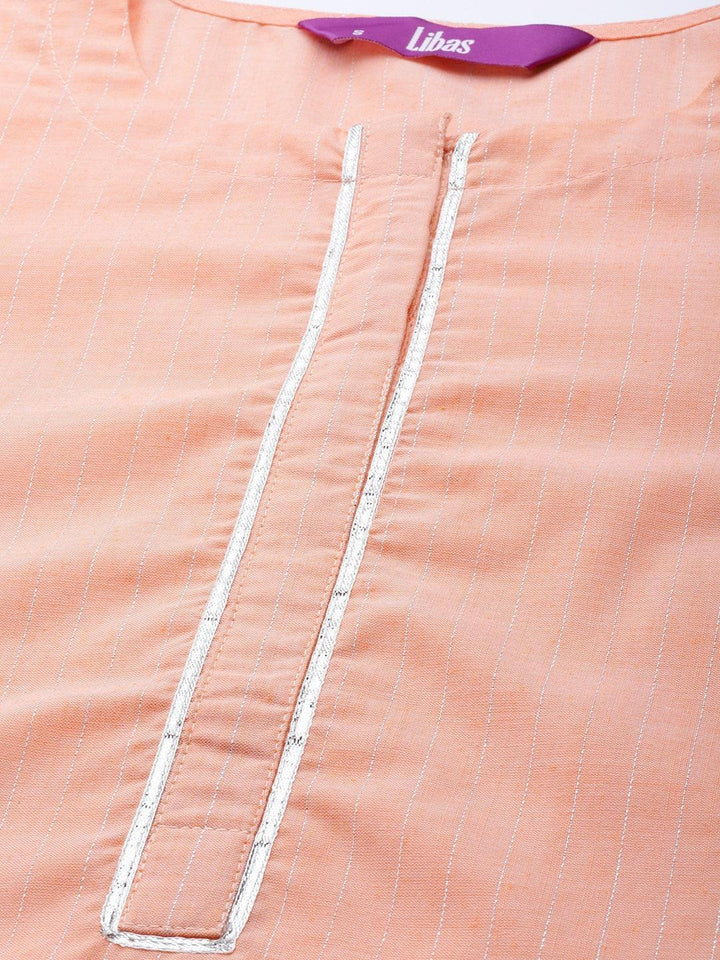 Pink Solid Cotton Kurta