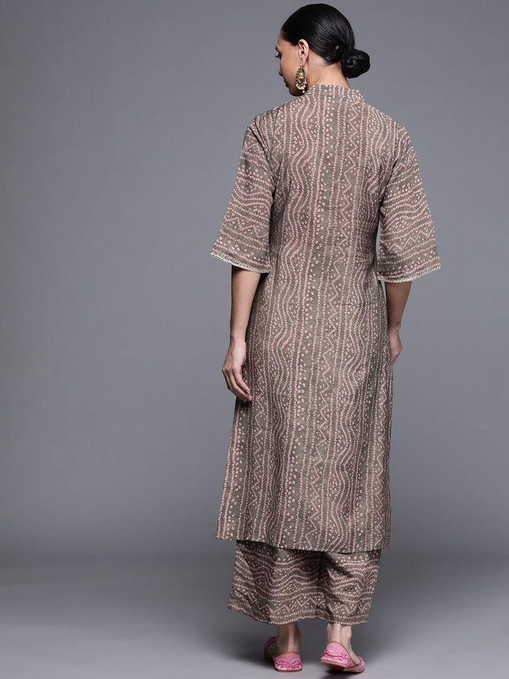 Brown Printed Chanderi Silk Kurta