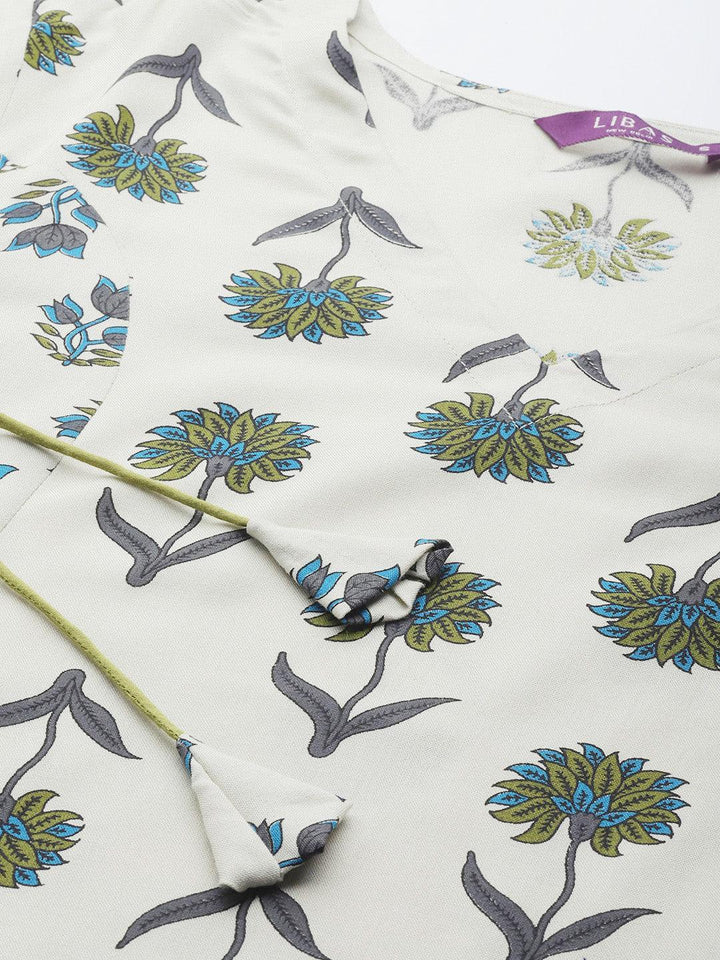 White Printed Cotton Kurta